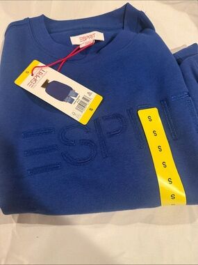 Esprit Costco Crewneck Sweatshirt Blue Retro Logo NWT 90s Throwback Cozy Fall